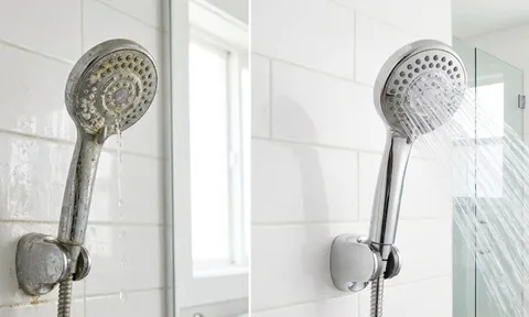 Vòi sen dùng lâu nước chảy yếu: Làm cách này vòi sáng bóng, nước chảy ào ào như mới mua