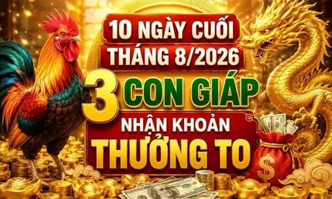 10 ngày cuối tháng 8/2026, 3 con giáp nhận khoản thưởng to