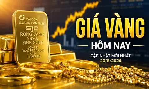 Bảng giá vàng 9999 24K 18K SJC DOJI PNJ hôm nay 20/8/2026