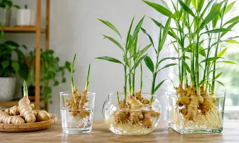 Trồng gừng thủy sinh: Đừng quên điều này để cây khỏe không sợ vàng lá, nhiều nhánh nhiều củ