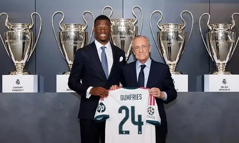Denzel Dumfries chính thức ra mắt Real Madrid