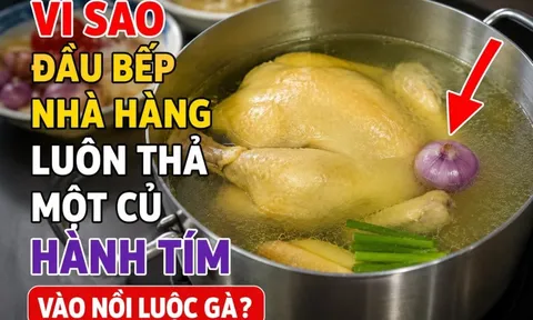 Vì sao đầu bếp nhà hàng luôn thả một củ hành tím vào nồi luộc gà?