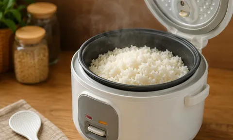 Nấu cơm điện: Khi nút Cook chuyển sang Warm, bao lâu nên mở nồi?