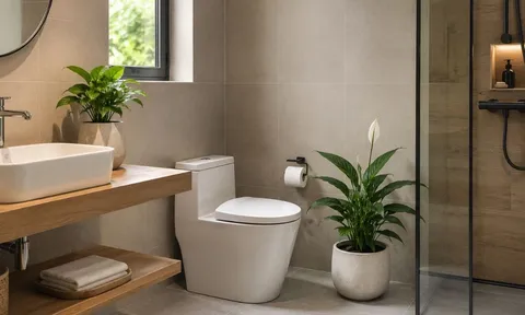 Tại sao nên trồng chậu cây xanh trong nhà vệ sinh?