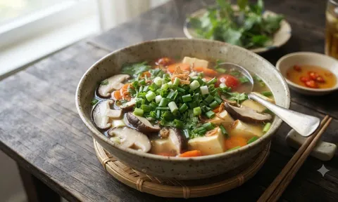 Cách nấu canh đậu hũ nấm hương ngon