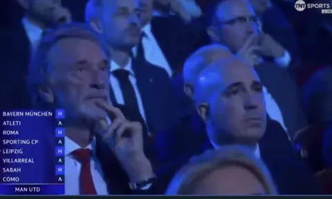 Fan MU bàn tán vẻ mặt âu lo của BLĐ ở lễ bốc thăm Champions League
