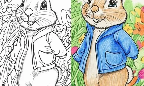 Tranh tô màu Peter Rabbit cho bé mầm non, vừa chơi vui, vừa phát huy trí tưởng tượng