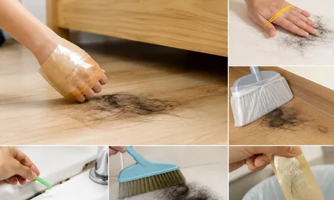 Mẹo gom tóc rụng nhanh, sạch gọn
