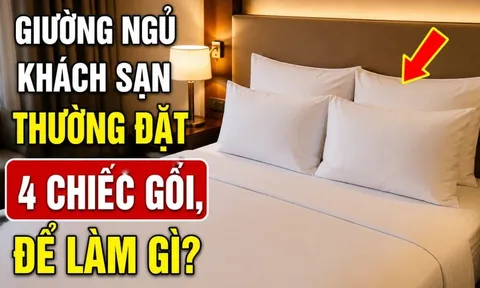 Giường ngủ khách sạn thường đặt 4 chiếc gối, để làm gì?
