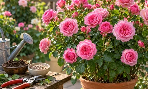 Mẹo hay để cây hoa hồng ít hoa bỗng nở nhiều, làm đúng vài bước cây bật nụ liên tục
