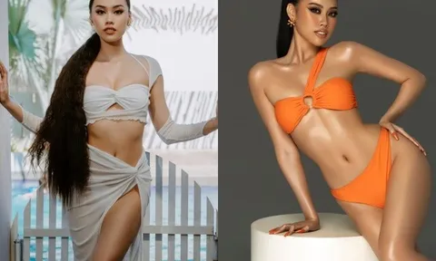 Á hậu Việt chuộng mốt trễ nải khoe vòng 1 căng tràn, xưa ở trọ 15m2 sau lấy chồng đại gia "đeo vàng kín cổ"