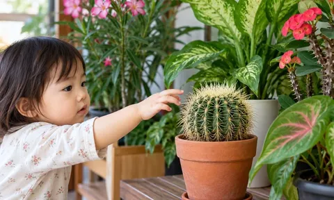 Nhà có trẻ nhỏ, nên cẩn thận khi trồng những loại cây này