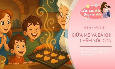 Cùng yêu thương, nhưng cách nuôi dạy không giống nhau, tạo ra 3 điểm khác biệt giữa bà và mẹ khi chăm con
