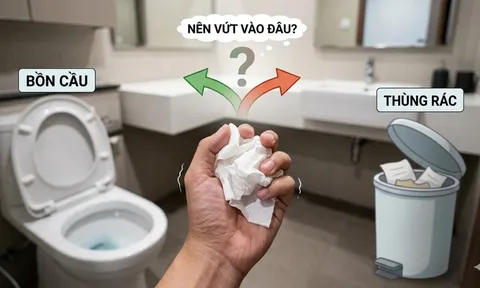 Giấy vệ sinh dùng xong nên vứt vào bồn cầu hay thùng rác?