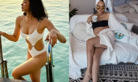 MC xinh như hoa đeo trang sức 500 triệu lấy chồng điển trai, sau sinh mặc áo tắm khoe dáng nuột nà