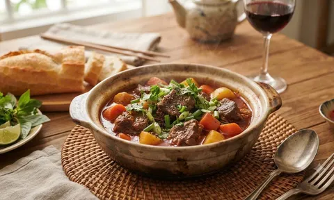 Cách nấu bò sốt vang ngon nhanh nhừ