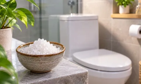 Vì sao nhiều gia đình đặt bát muối biển trong nhà vệ sinh?