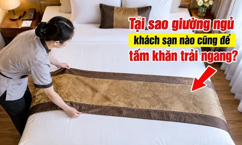 Tại sao giường ngủ khách sạn nào cũng để tấm khăn trải ngang?