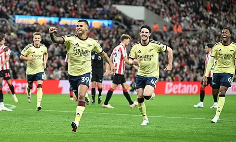 Siêu phẩm của Bruno Guimaraes giúp Arsenal vượt khó trước Sunderland