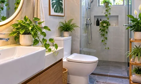 Tại sao người thông minh thường đặt vài chậu cây xanh nhỏ trong nhà vệ sinh? 5 lý do ít người để ý