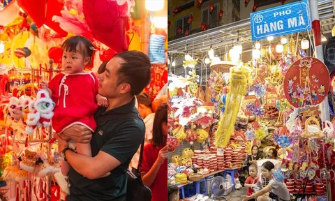 Hàng Mã rực rỡ trước Trung thu: Đèn ông sao, đầu lân phủ kín phố, người lớn cũng mê mẩn