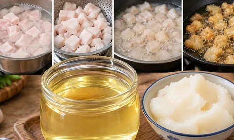 Mẹo thắng mỡ lợn trắng trong thơm ngon, không hôi nhớ thêm bước này