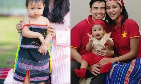 Con gái H'Hen Niê mặc trang phục dân tộc cho tiệc thôi nôi, em bé Ê Đê sở hữu đôi mắt "biết nói"
