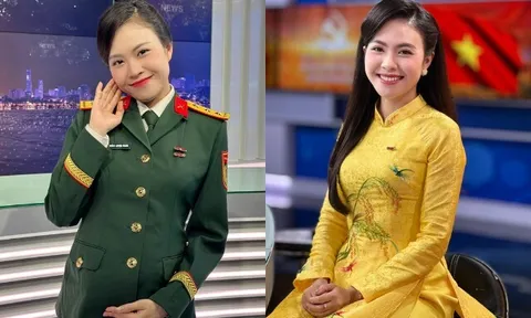 MC bụng bầu 8 tháng dẫn thời sự nhưng khán giả không hề hay biết, khoe sắc rạng rỡ bên chồng làm ở VTV