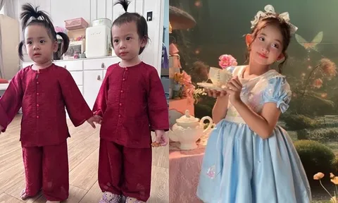 Sao Việt 24h: Cặp sinh đôi nhà Tiến Luật háo hức đón Trung thu; "Mợ chảnh" nhà Khánh Thi hóa công chúa điệu đà