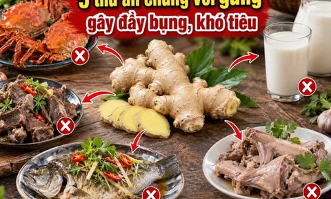 5 thứ ăn chung với gừng gây đầy bụng, khó tiêu