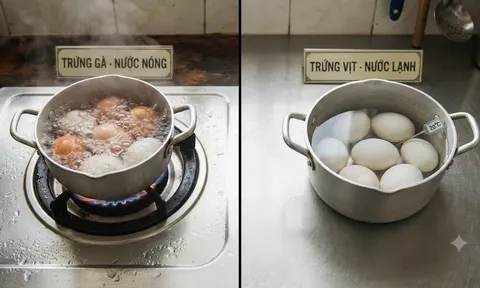Vì sao khi luộc trứng gà nước nóng, trứng vịt lại nước lạnh?