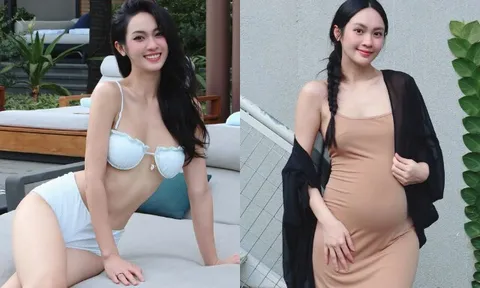 Mỹ nhân Điện Biên cao 1m74 xinh như mộng, khoe bụng bầu "vượt mặt" đẹp nõn nà với bạn trai thiếu gia
