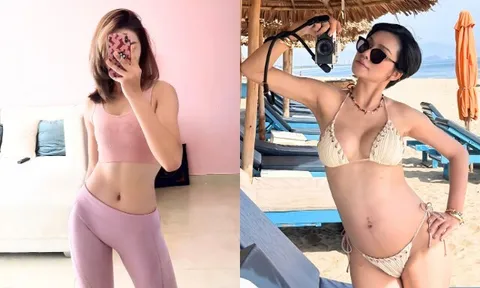 Cô giáo Hà Nội cao 1m75 được nhiều đại gia theo đuổi nhưng không lấy, mặc bikini khoe bụng bầu nõn nà, sinh xong vẫn xinh