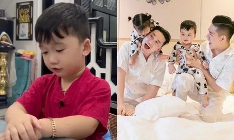 Con trai Hà Trí Quang giận hờn cũng đáng yêu, ra dáng anh cả quyền lực bắt em gái "xin lỗi đàng hoàng"