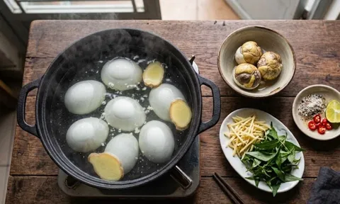 Vì sao luộc trứng vịt lộn nên thêm vài lát gừng?