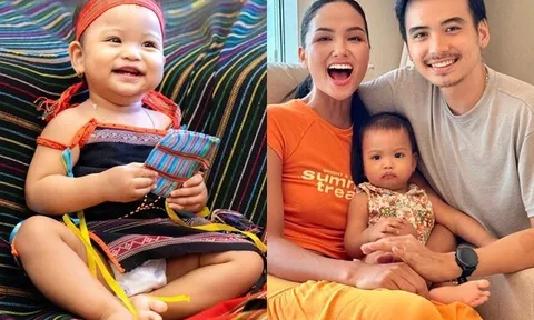Con gái H'Hen Niê cá tính trong lần đầu tự đi xe, là em bé Ê Đê cực kỳ hào hứng khi về buôn làng