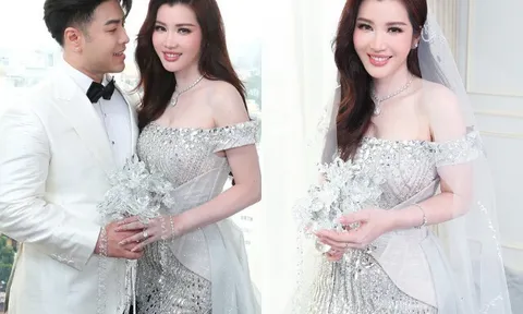 Vợ Akira Phan diện váy cưới khoe đường cong quyến rũ, khoảnh khắc "tình bể bình" bên chú rể gây chú ý