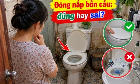 Đóng nắp bồn cầu ngay sau khi đi vệ sinh, đúng hay sai?