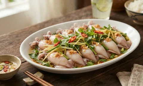 Thả thứ này vào hấp mực: Mực chắc thịt giòn sần sật, hết sạch mùi tanh