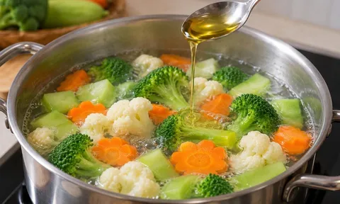 Vì sao nhiều người cho vài giọt dầu ăn vào nồi luộc rau củ?
