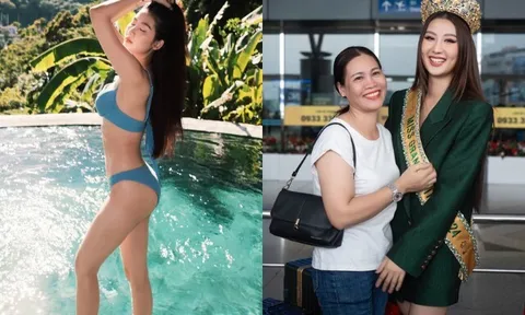 Hoa hậu diện bikini khoe làn da trắng như bông bưởi, có mẹ là Hiệu trưởng, bố là Phó viện trưởng