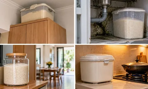4 vị trí không nên đặt thùng gạo