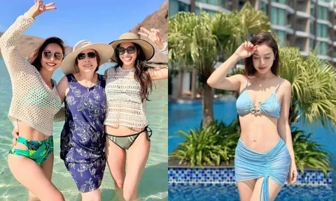 Hoa hậu Jennifer Phạm diện bikini khoe dáng gợi cảm, tự hào khoe mẹ ruột xinh đẹp, truyền hết gen cho con