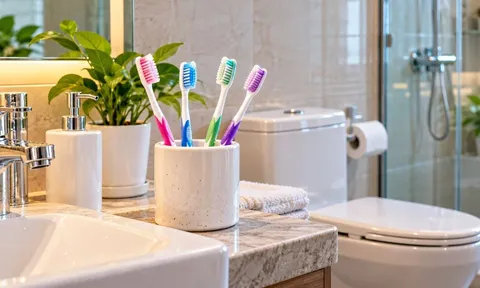 Có nên để bàn chải đánh răng trong nhà tắm?