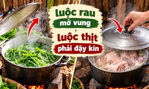 Tại sao luộc rau mở vung, luộc thịt phải đậy kín?
