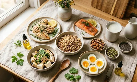 Sau tuổi 40, nên ăn thường xuyên 6 nhóm thực phẩm này để duy trì cơ bắp, hỗ trợ xương khớp