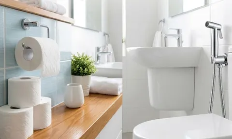 Sau khi đi vệ sinh, nên dùng giấy hay dùng vòi xịt?