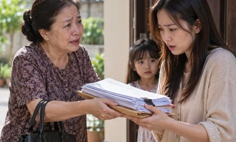 12 ngày sau khi tôi ly hôn, mẹ chồng cũ tìm đến đưa một xấp giấy, tôi sững người trước một bí mật