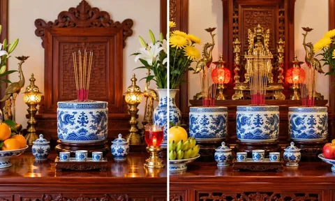 Vì sao ban thờ có nhà đặt 1 bát hương, có nhà lại đặt 3 bát hương?