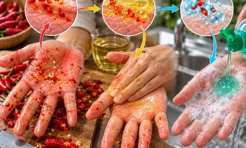 Tay dính ớt cay bỏng xoa thứ là hết ngay